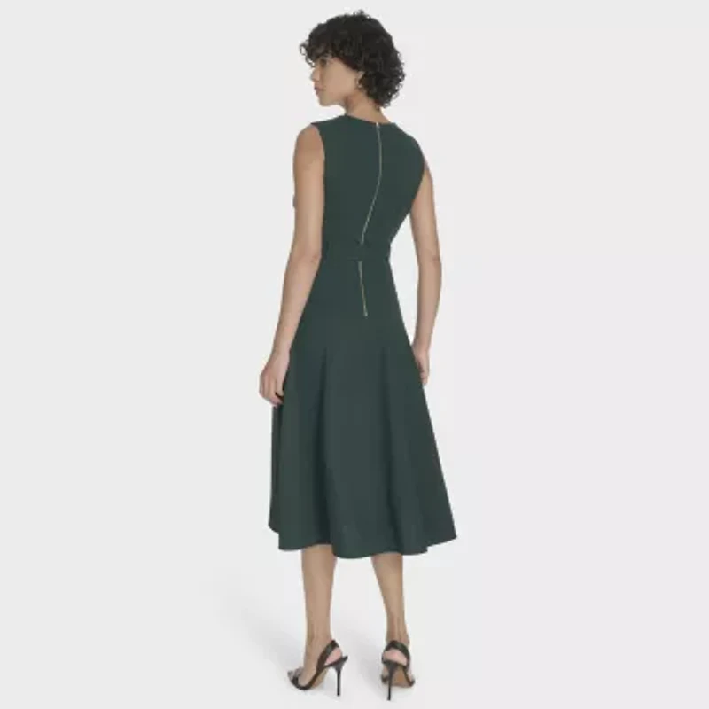 Marc New York Womens Sleeveless Midi Fit + Flare Dress