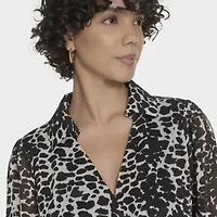 Marc New York Womens 3/4 Sleeve Animal Midi Fit + Flare Dress