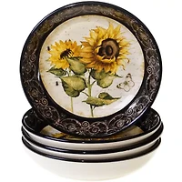 Certified International French Sunflowers Set of 4 Soup Bowls