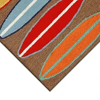 Liora Manne Frontporch Surfboards Hand Tufted Indoor Outdoor Rectangular Accent Rug