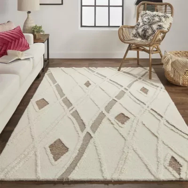 Weave And Wander Elika Geometric Hand Tufted Indoor Rectangle Accent Rugs