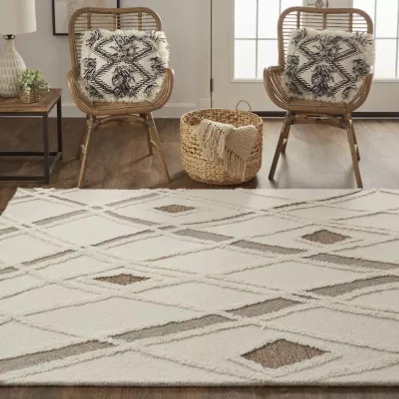 Weave And Wander Elika Geometric Hand Tufted Indoor Rectangle Accent Rugs