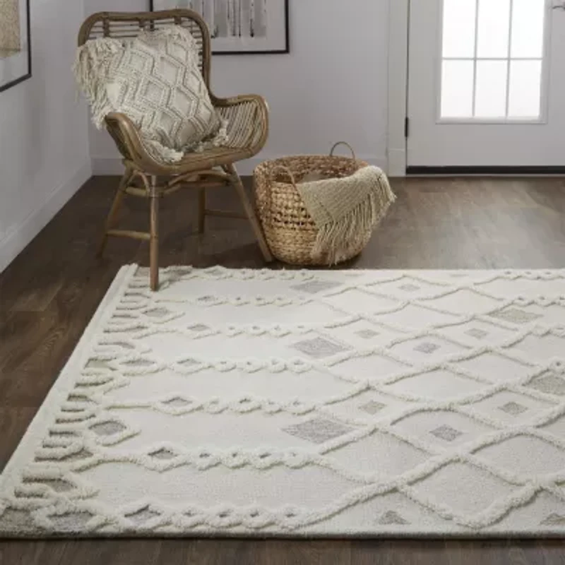 Weave And Wander Elika Geometric Hand Tufted Indoor Rectangle Accent Rugs