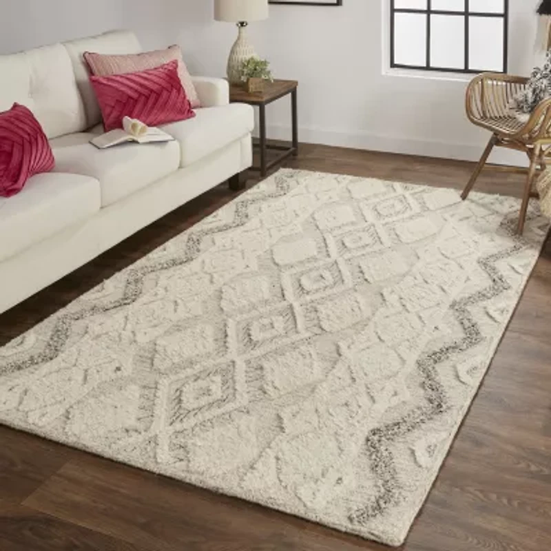 Weave And Wander Elika Geometric Hand Tufted Indoor Rectangle Area Rugs