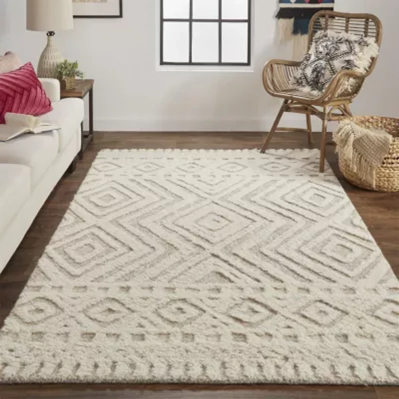 Weave And Wander Elika Geometric Hand Tufted Indoor Rectangle Area Rugs