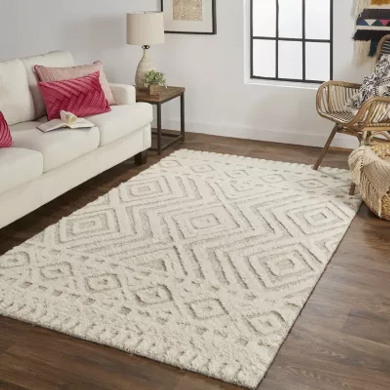 Weave And Wander Elika Geometric Hand Tufted Indoor Rectangle Area Rugs