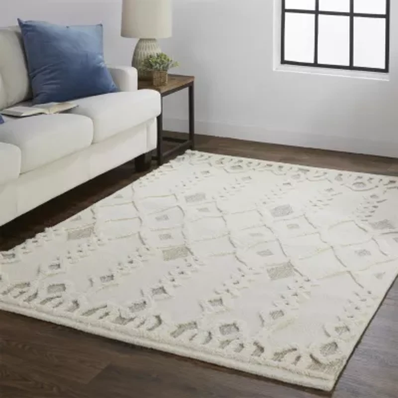 Weave And Wander Elika Geometric Hand Tufted Indoor Rectangle Area Rugs