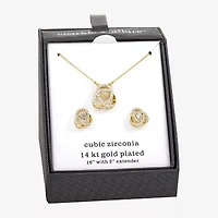 Sparkle Allure Womens Cubic Zirconia 14K Gold Over Brass Knot 2-pc. Jewelry Set