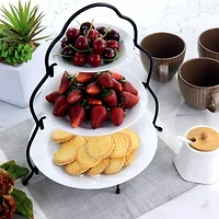 Elama 3-Tier Porcelain Tiered Server