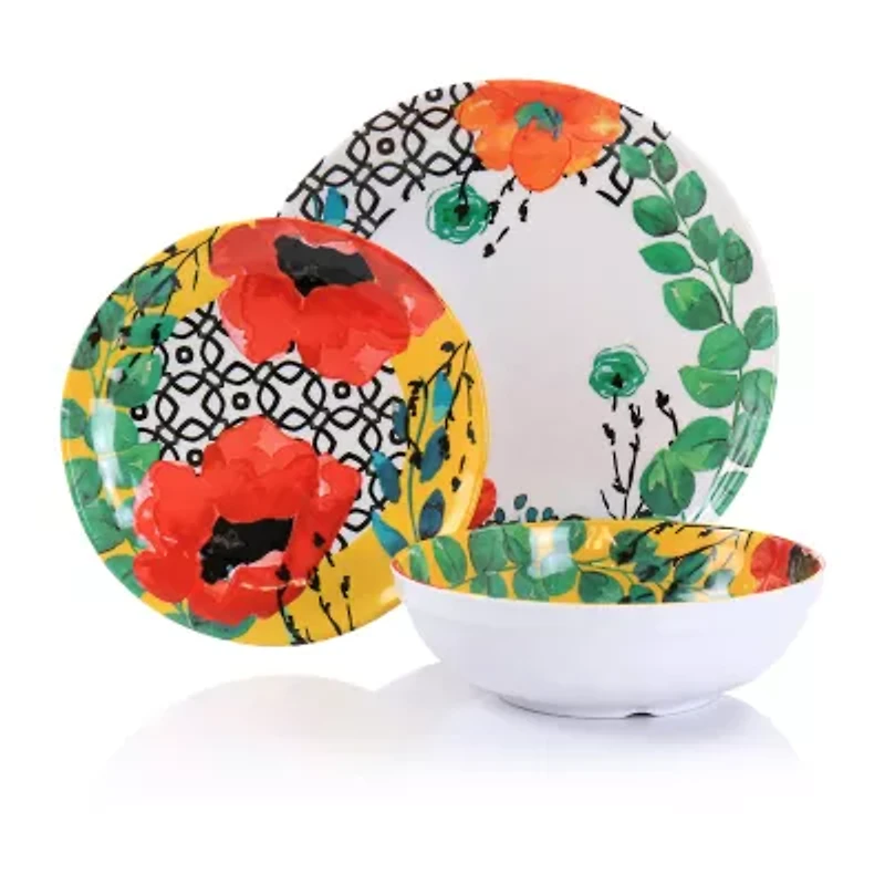 Elama Grace 12-pc. Melamine Dinnerware Set