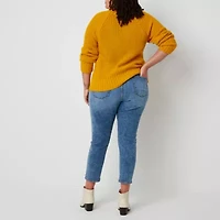 a.n.a Plus Womens High Rise Straight Leg Jean