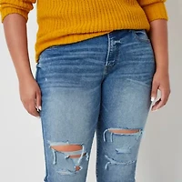 a.n.a Plus Womens High Rise Straight Leg Jean