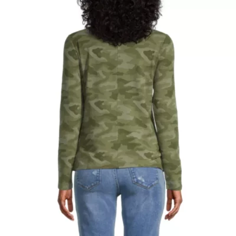 a.n.a Womens Crew Neck Long Sleeve Tall T-Shirt