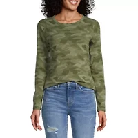 a.n.a Womens Crew Neck Long Sleeve Tall T-Shirt