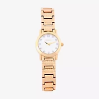 Elgin Womens Crystal Accent Gold Tone Bracelet Watch Eg180011st