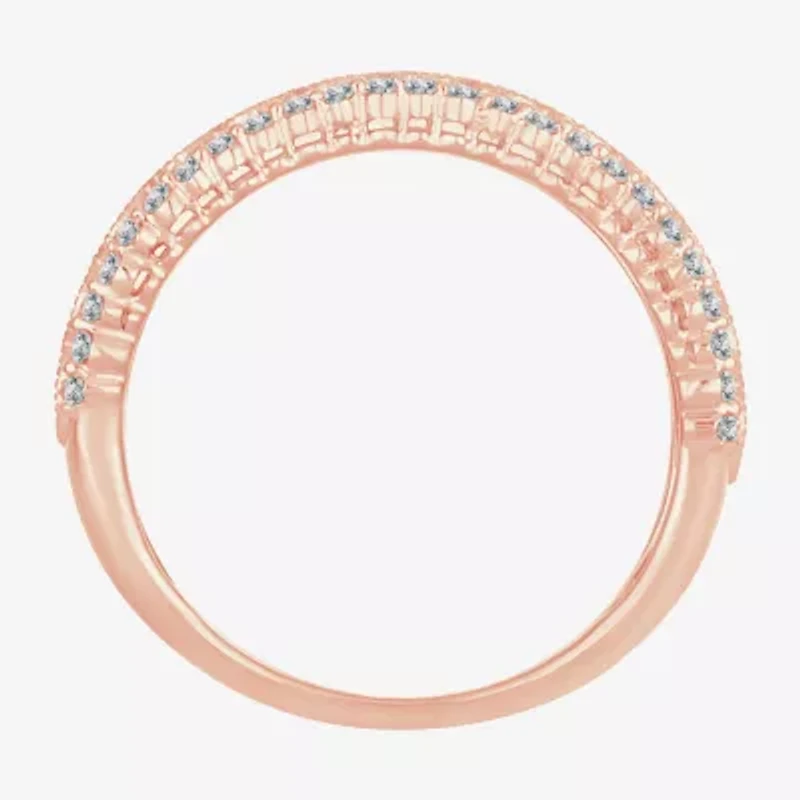 Womens 1 CT. T.W. Natural White Diamond 10K Rose Gold Anniversary Band