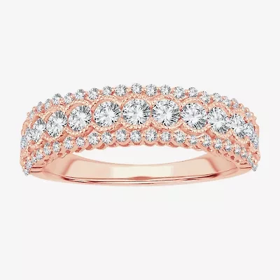 Womens 1 CT. T.W. Natural White Diamond 10K Rose Gold Anniversary Band