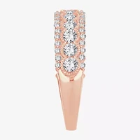 Womens 1 CT. T.W. Natural White Diamond 10K Rose Gold Anniversary Band