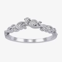 Womens 1/10 CT. T.W. Natural White Diamond 10K Gold Wedding Ring Enhancer