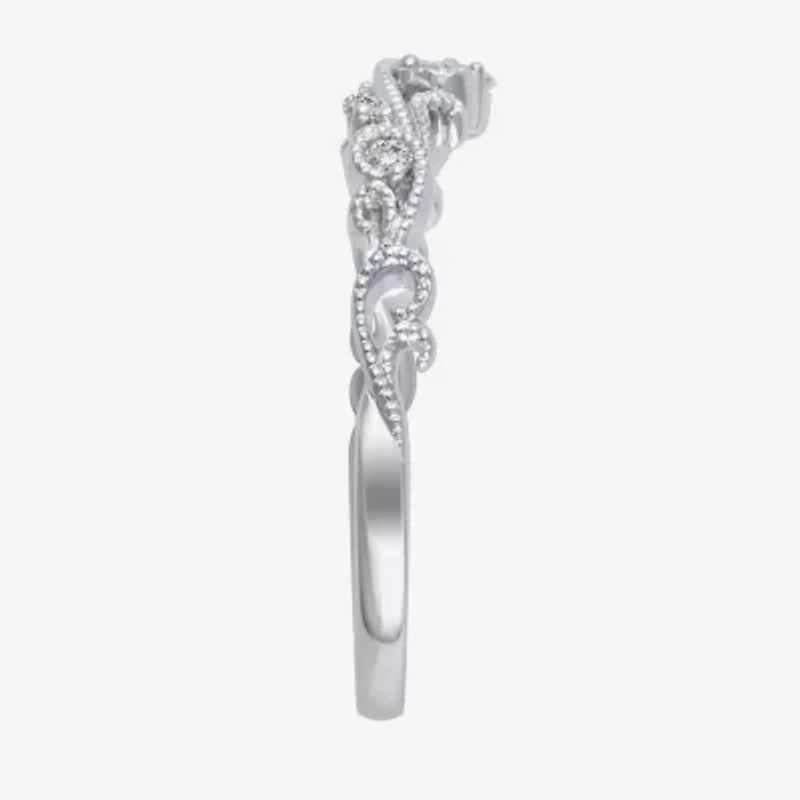 Womens 1/10 CT. T.W. Natural White Diamond 10K Gold Wedding Ring Enhancer
