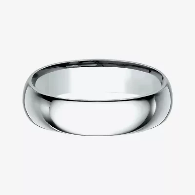 Mens 10K White Gold 6MM Comfort-Fit Wedding Band