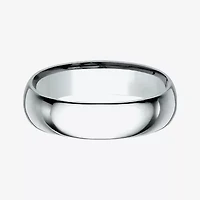 Mens 10K White Gold 6MM Comfort-Fit Wedding Band