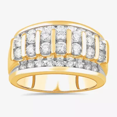 (G-H / Vs2-Si1) Mens 2 1/2 CT. T.W. Lab Grown Diamond 14K White Gold Fashion Ring