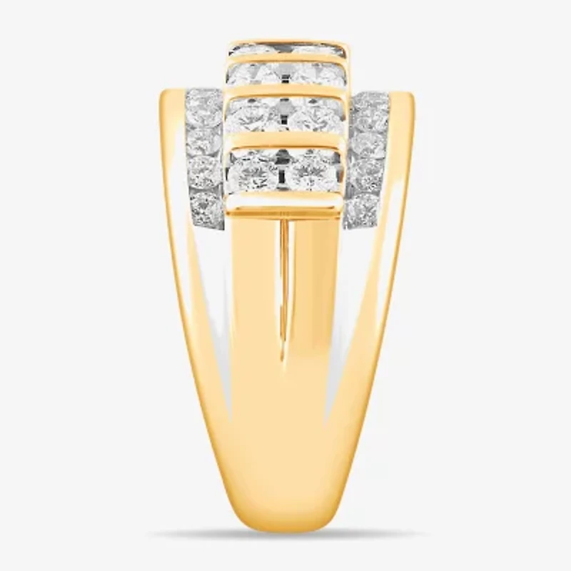 (G-H / Vs2-Si1) Mens 2 1/2 CT. T.W. Lab Grown Diamond 14K White Gold Fashion Ring