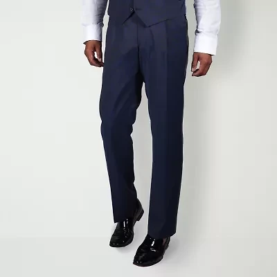 Steve Harvey Mens Geometric Stretch Fabric Classic Fit Pleated Front Suit Pant