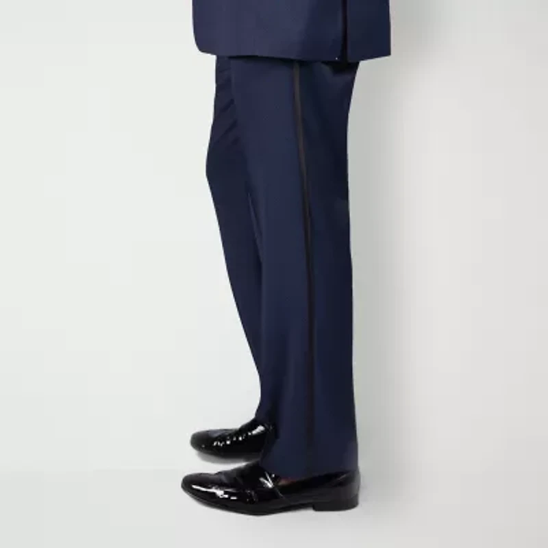 Steve Harvey Mens Geometric Stretch Fabric Classic Fit Pleated Front Suit Pant