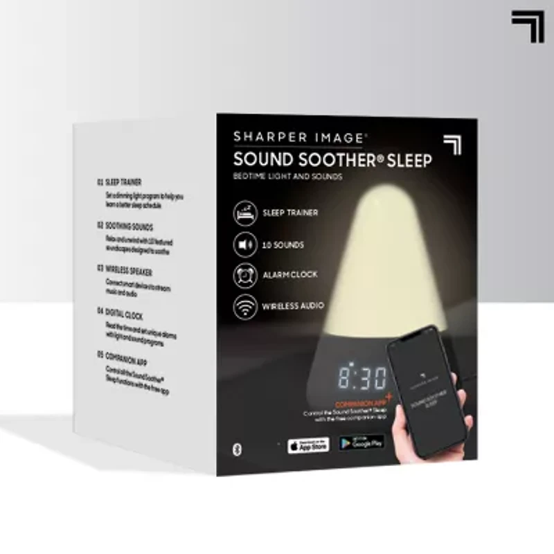 Sharper Image® Soother Sleep Bedtime Light And Sounds, Built-In 10 Soundscapes, Sleep Trainer, Aids Sleeping, Stress And Anxiety Relief