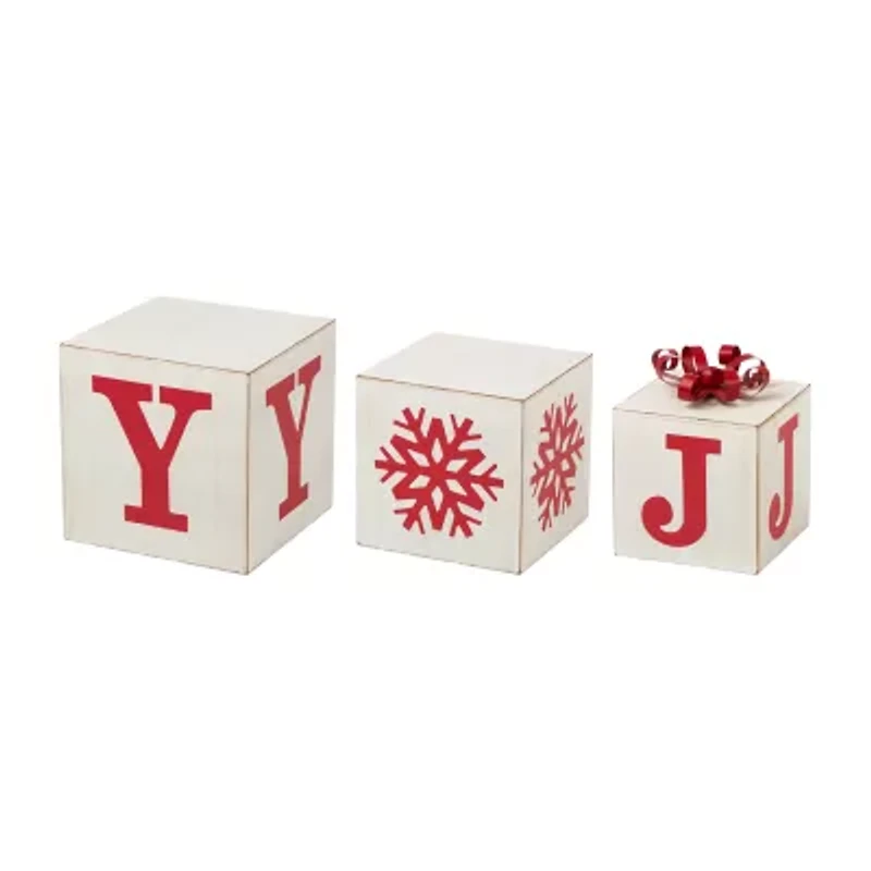 Glitzhome 31.89" Wooden Decorative Block Christmas Yard Art