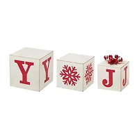 Glitzhome 31.89" Wooden Decorative Block Christmas Yard Art