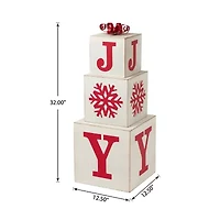 Glitzhome 31.89" Wooden Decorative Block Christmas Yard Art