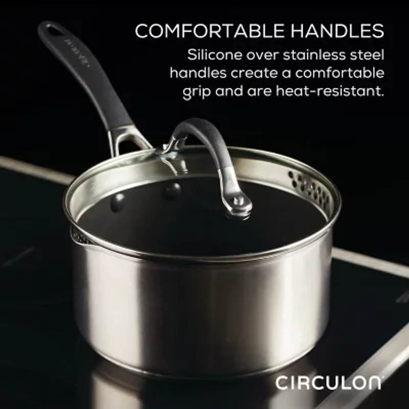Circulon SteelShield Stainless Steel 3-qt. Sauce Pan