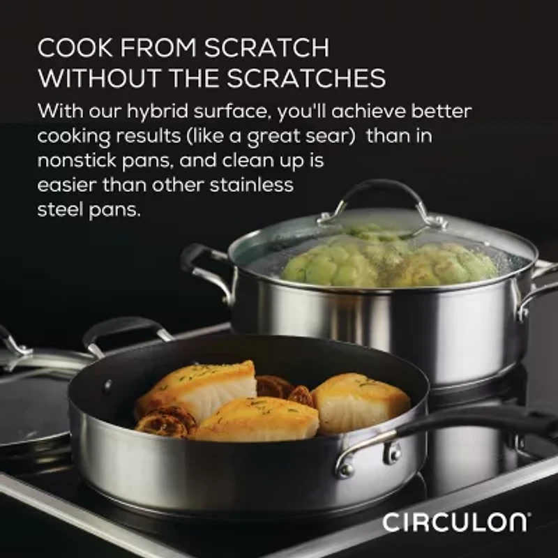 Circulon SteelShield Stainless Steel 3-qt. Sauce Pan