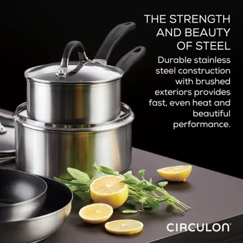 Circulon SteelShield Stainless Steel 3-qt. Sauce Pan