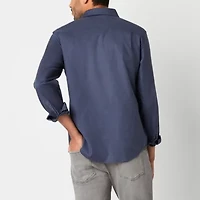 mutual weave Stretch Oxford Mens Long Sleeve Regular Fit Stretch Fabric Button-Down Shirt