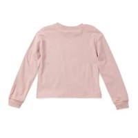 Disney Collection Little & Big Kid Girls Crew Neck Long Sleeve Regular Fit Wish Graphic T-Shirt