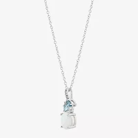 Limited Quantities! Womens Lab Created White Opal Sterling Silver 18 Inch Pendant Necklace