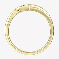 Womens Lab Created Blue Sapphire 14K Gold Over Silver Side Stone Bypass  Cocktail Ring