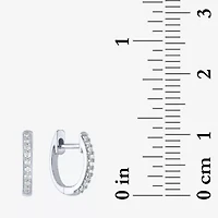 (I1-I2/G-H) Womens 1/10 CT. T.W. Lab Grown White Diamond 10K White Gold 11mm Hoop Earrings