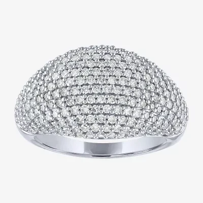 Diamond Addiction (G-H / Si2-I1) Womens 1 1/2 CT. T.W. Lab Grown White 10K Gold Dome Cocktail Ring