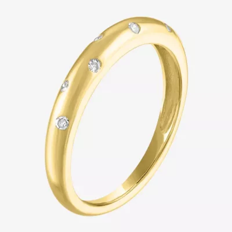 (G-H / I1-I2) Womens 1/10 CT. T.W. Lab Grown White Diamond 10K Gold Band