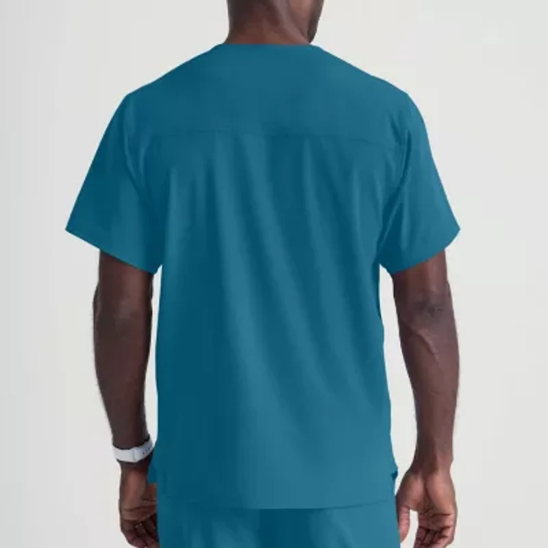 Skechers Sk0112 Structure 1-Pocket Mens Big and Tall V Neck Short Sleeve Tag Free Stretch Fabric Moisture Wicking Scrub Top