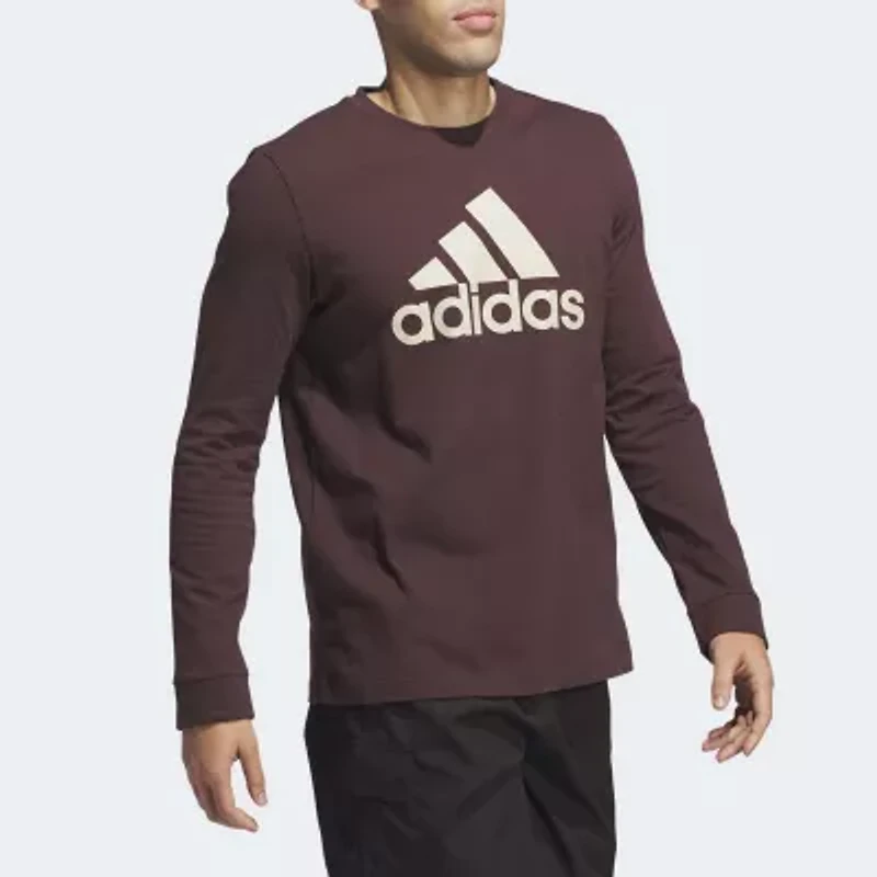 adidas Mens Crew Neck Long Sleeve Active T-Shirt