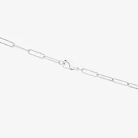 Silver Reflections Textured Womens Pure Silver Over Brass 24 Inch Paperclip Chain Necklace