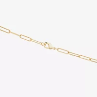 Silver Reflections Textured 14K Gold Over Brass 18- 24" Paperclip Chain Necklace