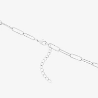 Silver Reflections Textured Womens Pure Silver Over Brass 16 Inch Paperclip Chain Necklace
