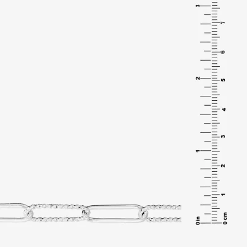 Silver Reflections Textured Womens Pure Silver Over Brass 16 Inch Paperclip Chain Necklace